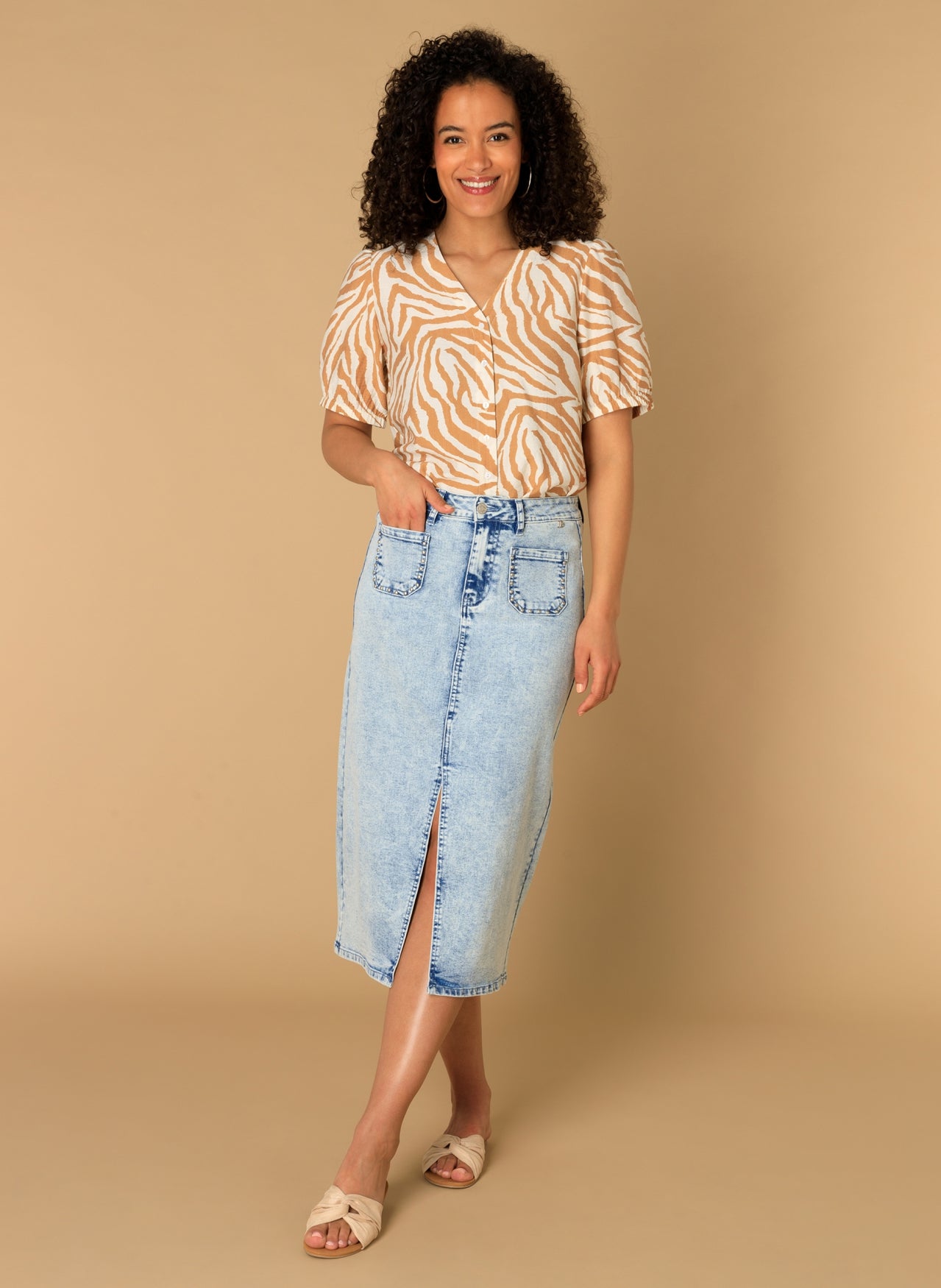 Mieke | Caramel/Multi color