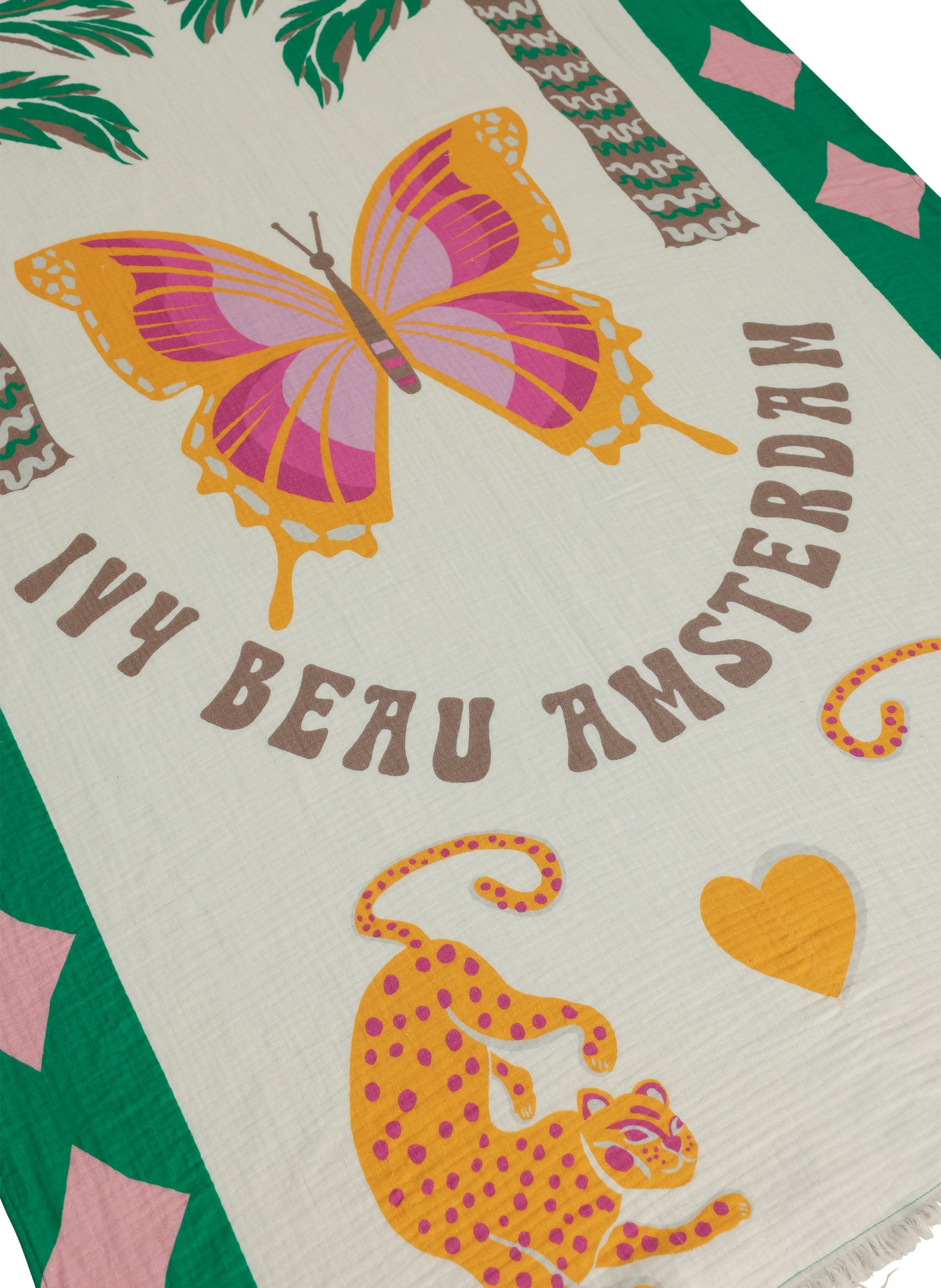 Celien Beach Towel | White/Multi-Colour
