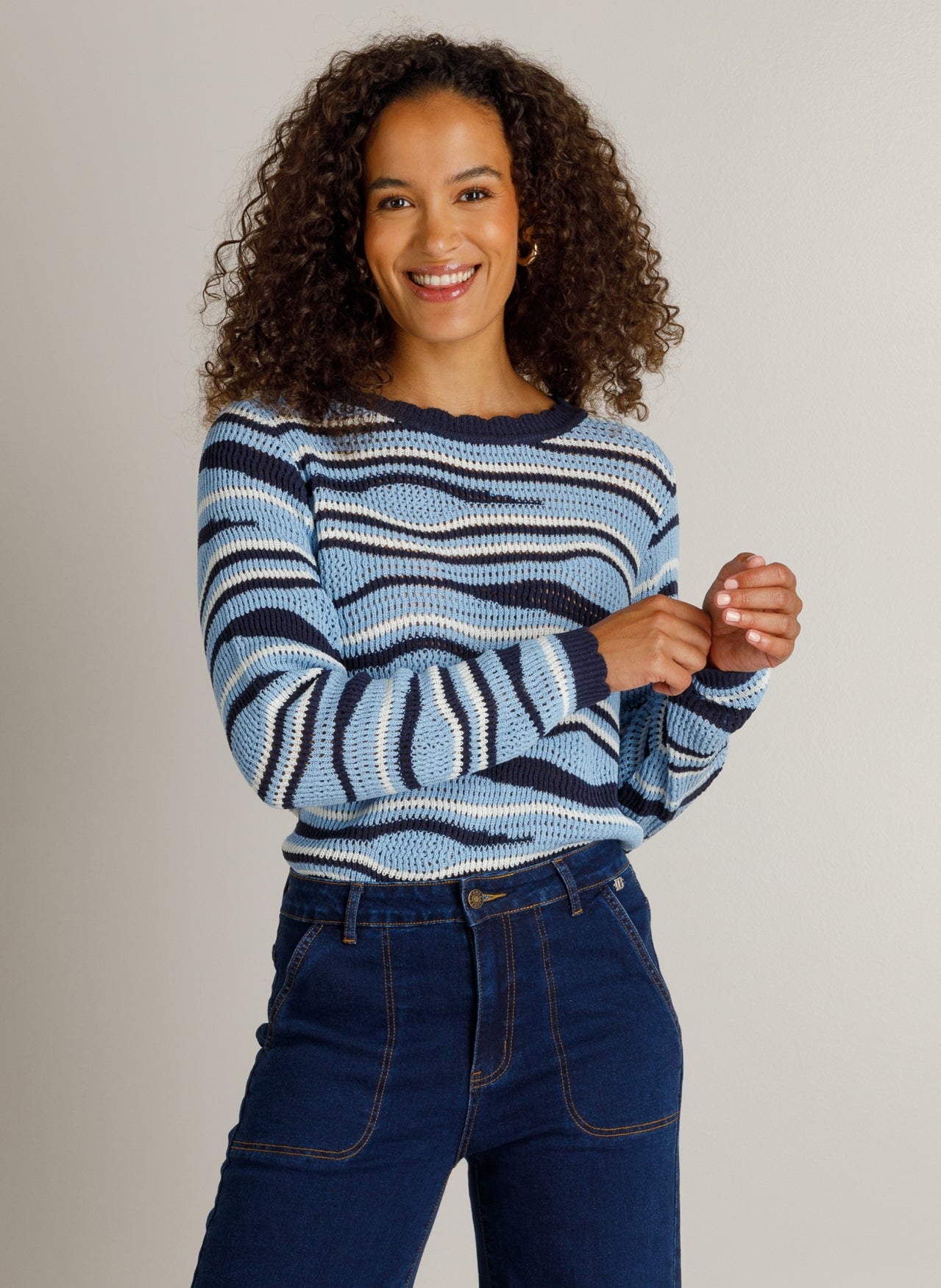 Hannah | Dark Blue/Multi-col