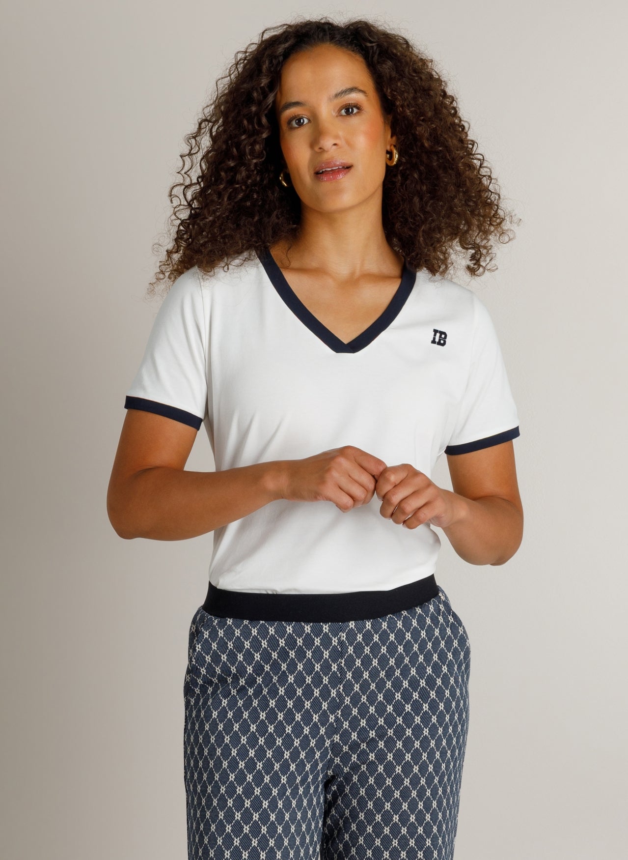 Haylen | Off white/Dark Blu