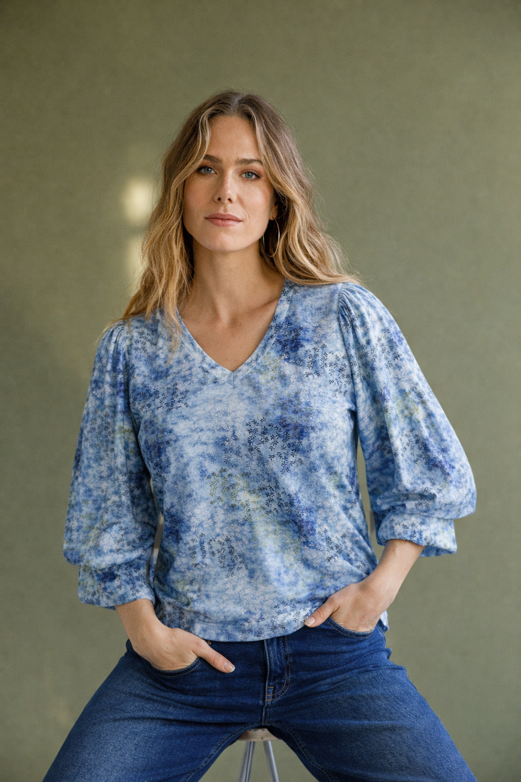 Hermela | Sky Blue/Multi color